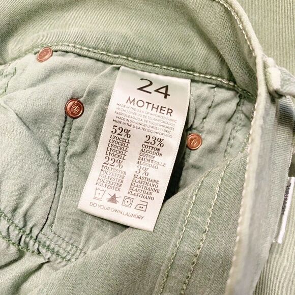 MOTHER The Dropout A walk in the park Poison Ivy Green Jeans Pants Women’s Sz 24 - Picture 10 of 12